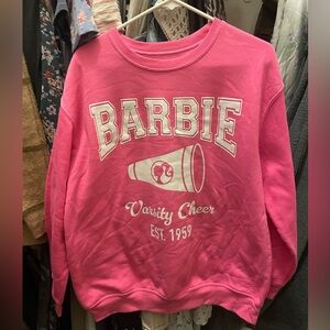 Barbie Bright Pink Varsity Cheer Crewneck Sweatshirt